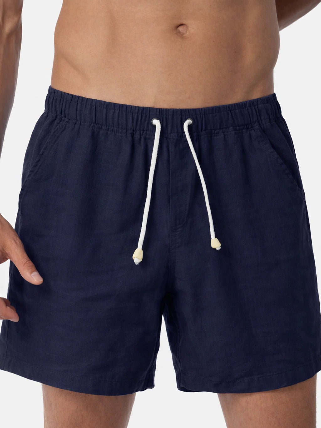 Linen Shorts (Navy Blue)